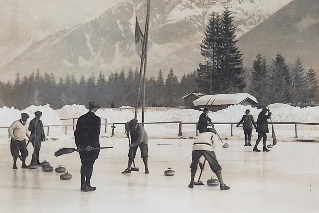 The British curling team in action at the 1924 Winter Olympics (Jennifer Dods/PA)