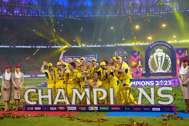 Australia won a sixth World Cup crown after beating India (Rafiq Maqbool/AP)