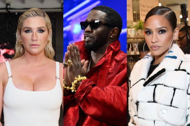 <p>Kesha, Diddy and Cassie</p>