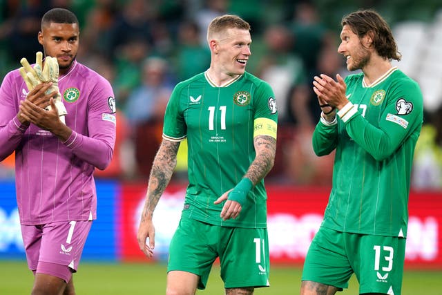 Republic of Ireland midfielder James McClean (centre) will end his international career against New Zealand on Tuesday evening (Niall Carson/PA)