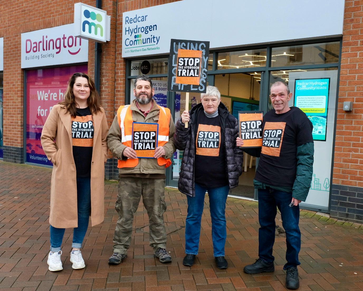 Redcar residents protested for a vote on the plan on Saturday morning