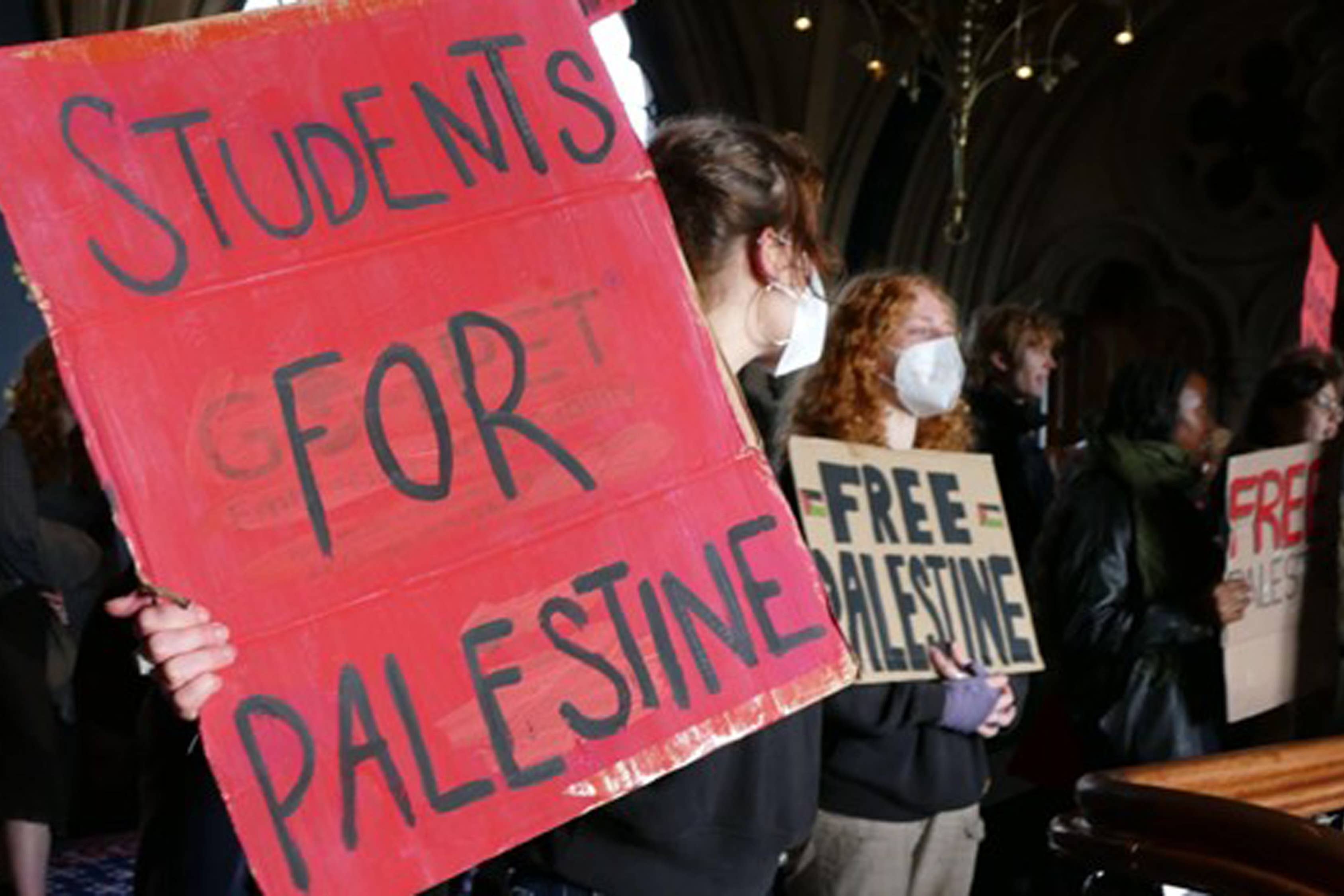 Students demand support for Gaza at the University of Glasgow (Lachlan Macrae/PA Wire).