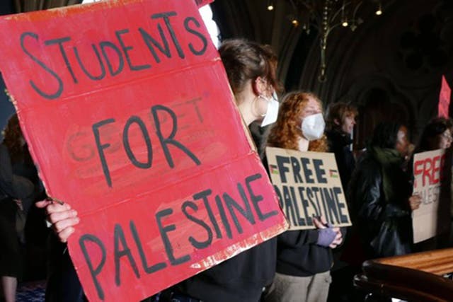 Students demand support for Gaza at the University of Glasgow (Lachlan Macrae/PA Wire).