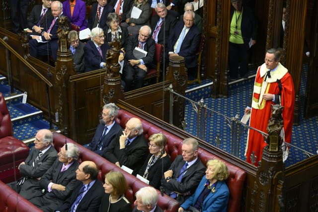 Lord Cameron of Chipping Norton at the House of Lords (Andy Bailey/House of Lords/UK Parliament/PA)