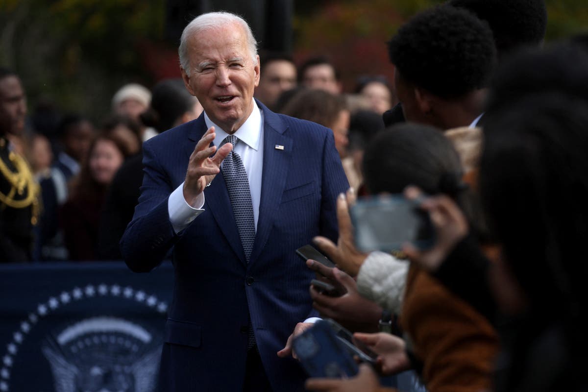 Biden tries to personal jokes about his age with quips about turkeys and birthday candles