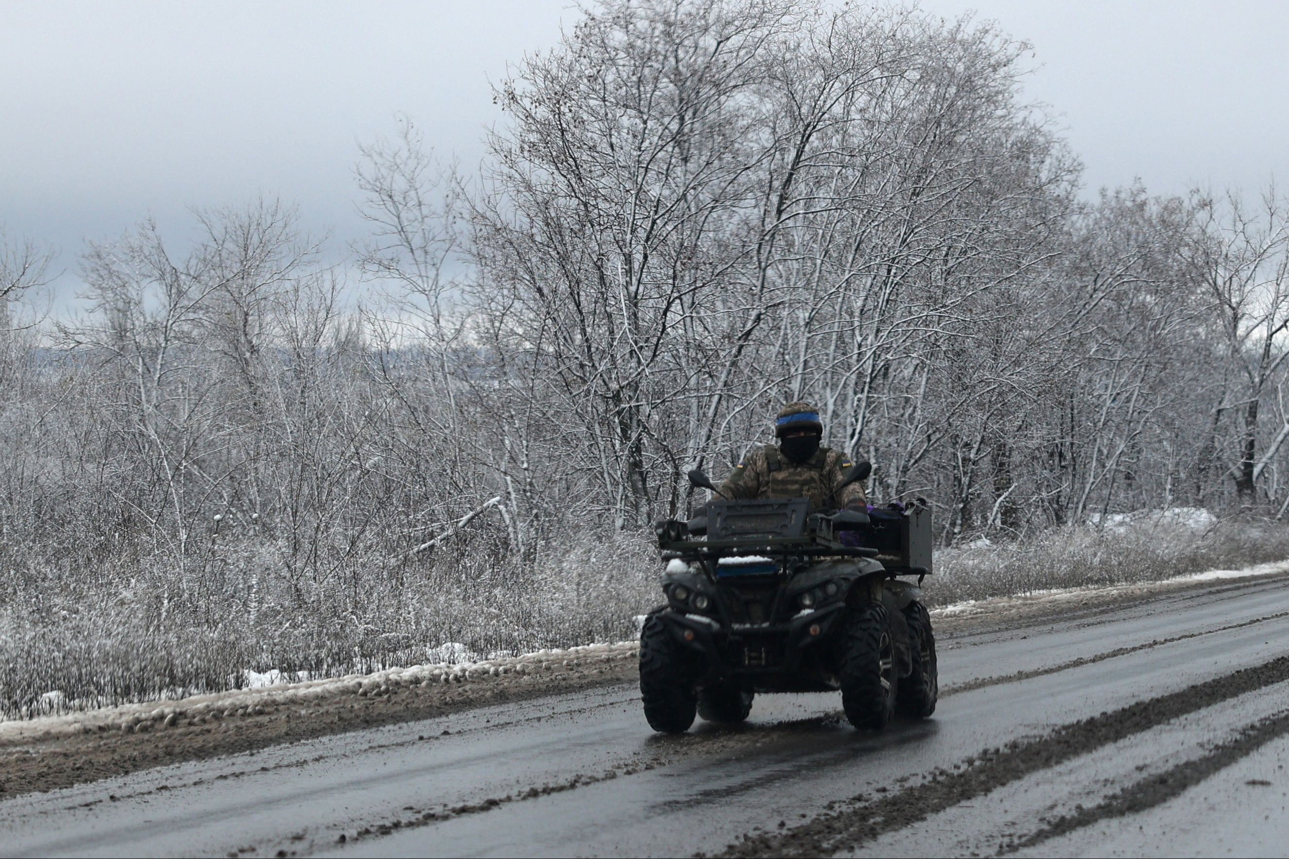 <p>Ukrainian serviceman rides on a quad in Donetsk region after snowfall</p><p>” height=”1768″ width=”2653″ layout=”responsive” i-amphtml-layout=”responsive”><i-amphtml-sizer slot=