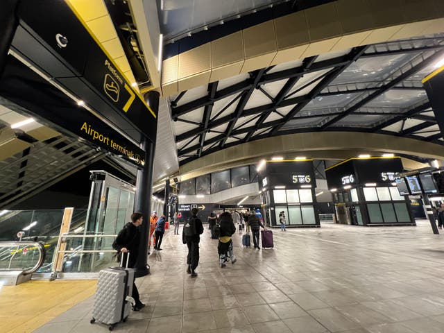 <p>Welcome sign? Gatwick airport station’s new arrivals area</p>