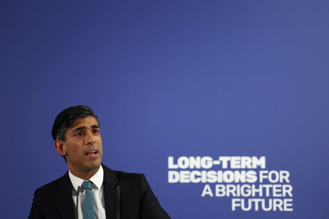 Prime Minister Rishi Sunak received more news on his five priorities on Tuesday (Daniel Leal/PA)