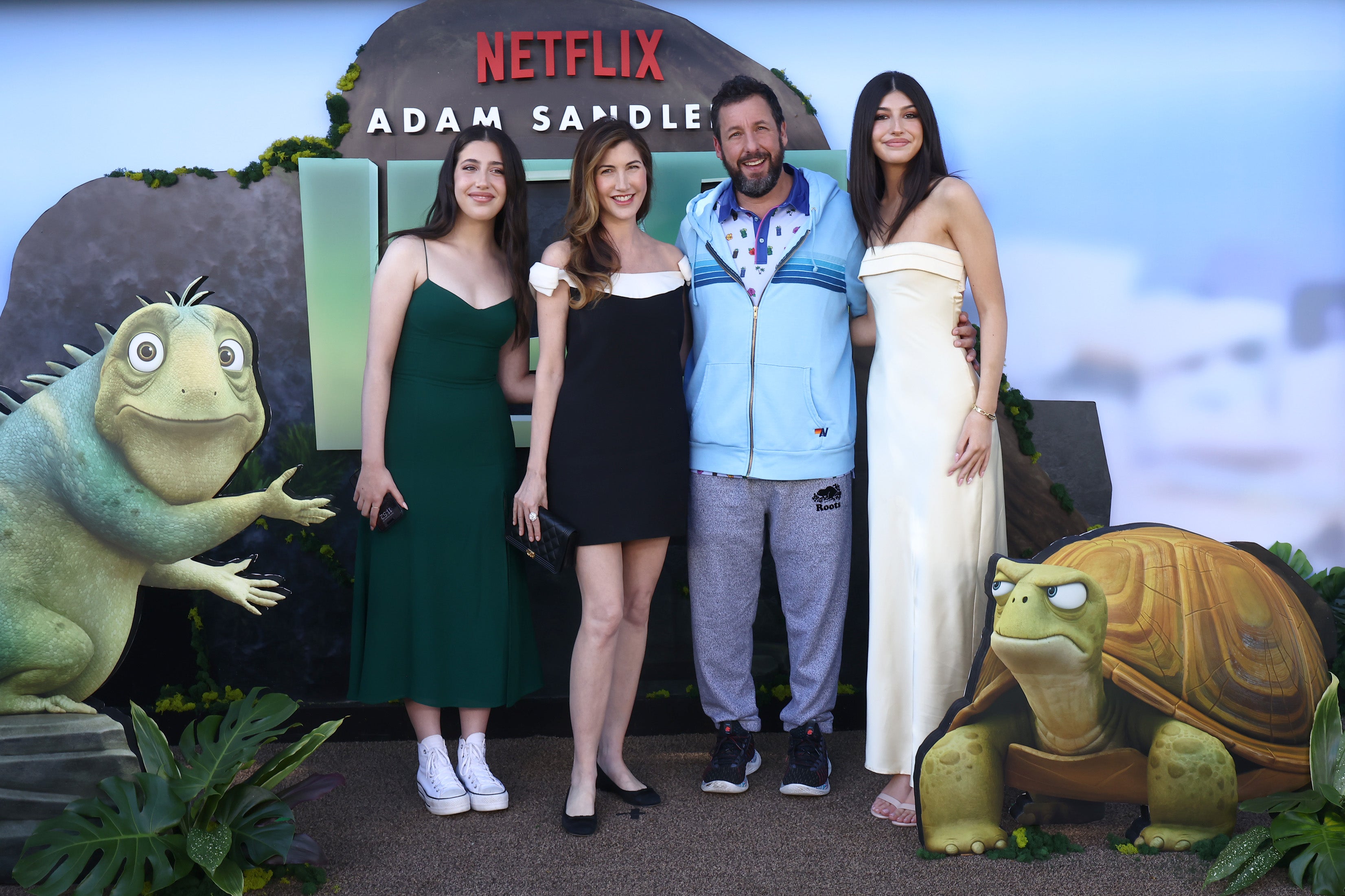 Adam Sandler with his wife Jackie and two daughters Sadie and Sunny