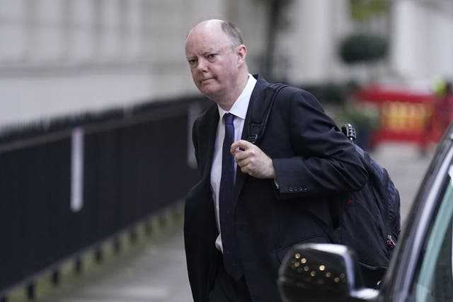 Chief medical officer Sir Chris Whitty arrives to give a statement to the UK Covid-19 Inquiry at Dorland House in London, during its second investigation (Module 2) exploring core UK decision-making and political governance. Picture date: Tuesday November 21, 2023.