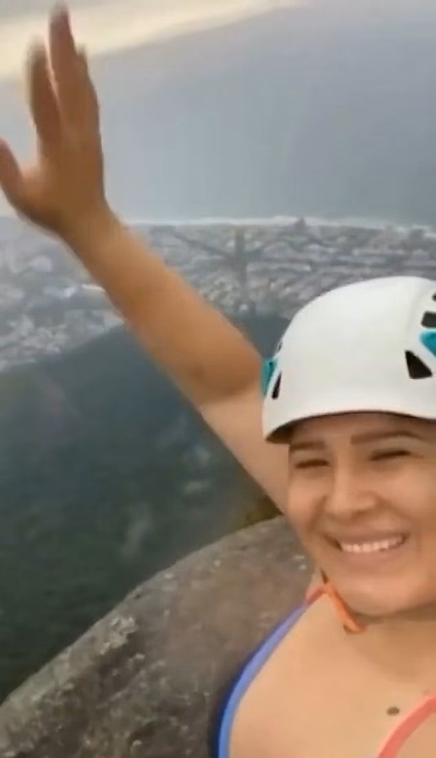 Ms Da Silva was videoing herself after completing part of the hike moments before disaster struck