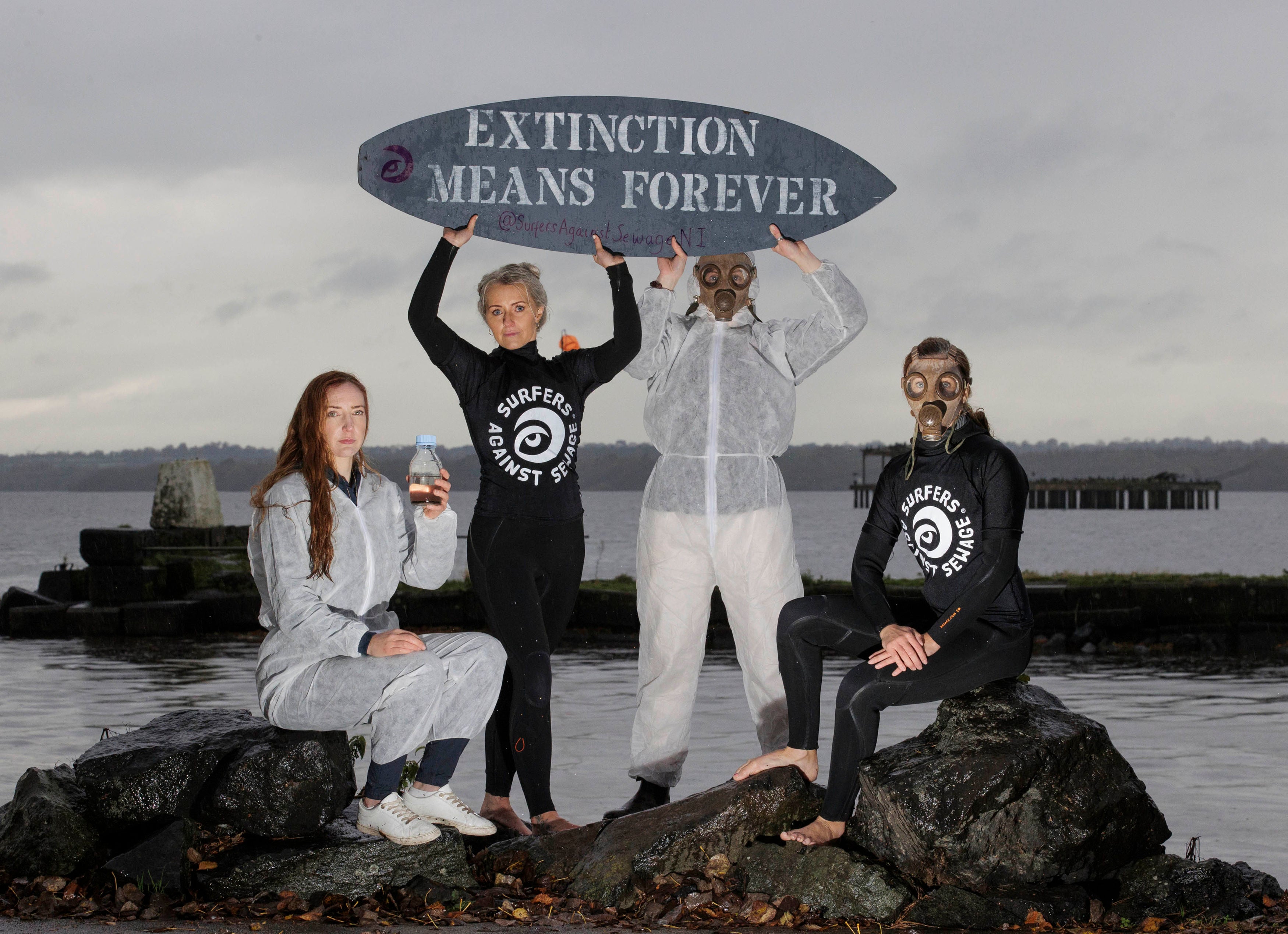 (left to right) Helen Armstrong, Ali Bryans, Aine McAuley and Carla Magee from Surfers Against Sewage