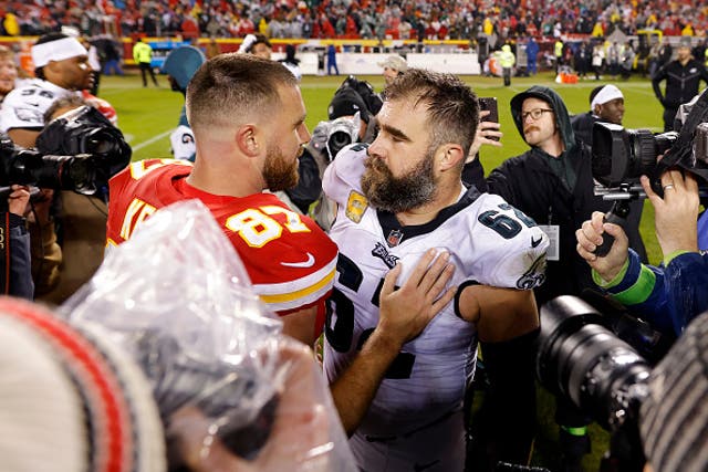 <p>Eagles post photo of mocking friendship bracelet after defeating Travis Kelce’s Chiefs</p>