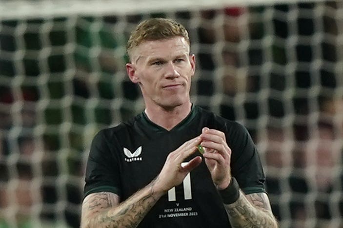 New Zealand ruined Republic of Ireland’s James McClean’s big night as they fought back to claim a 1-1 draw in Dublin (Niall Carson/PA)