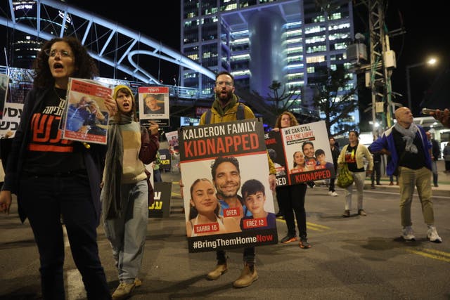 <p>Protesters in Tel Aviv calling for the Israeli government to do more to free hostages</p>