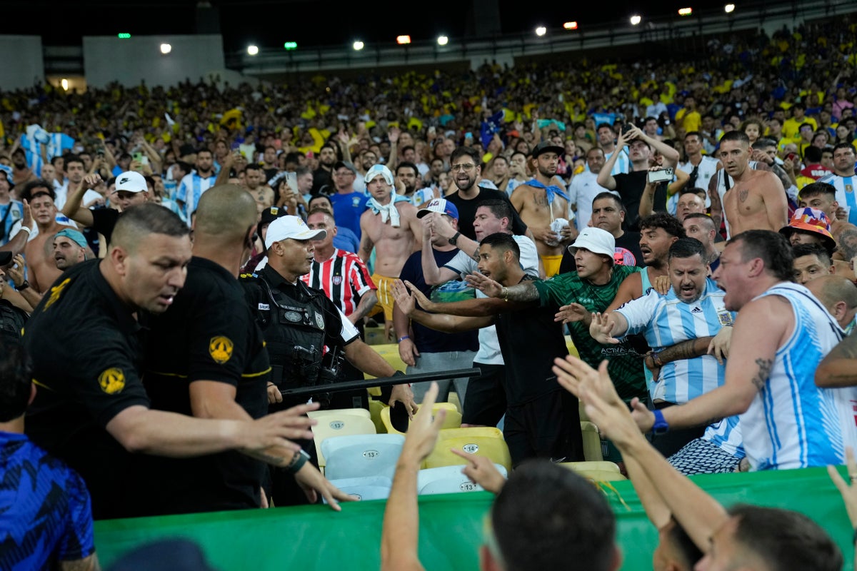 Start of ArgentinaBrazil World Cup qualifying match…