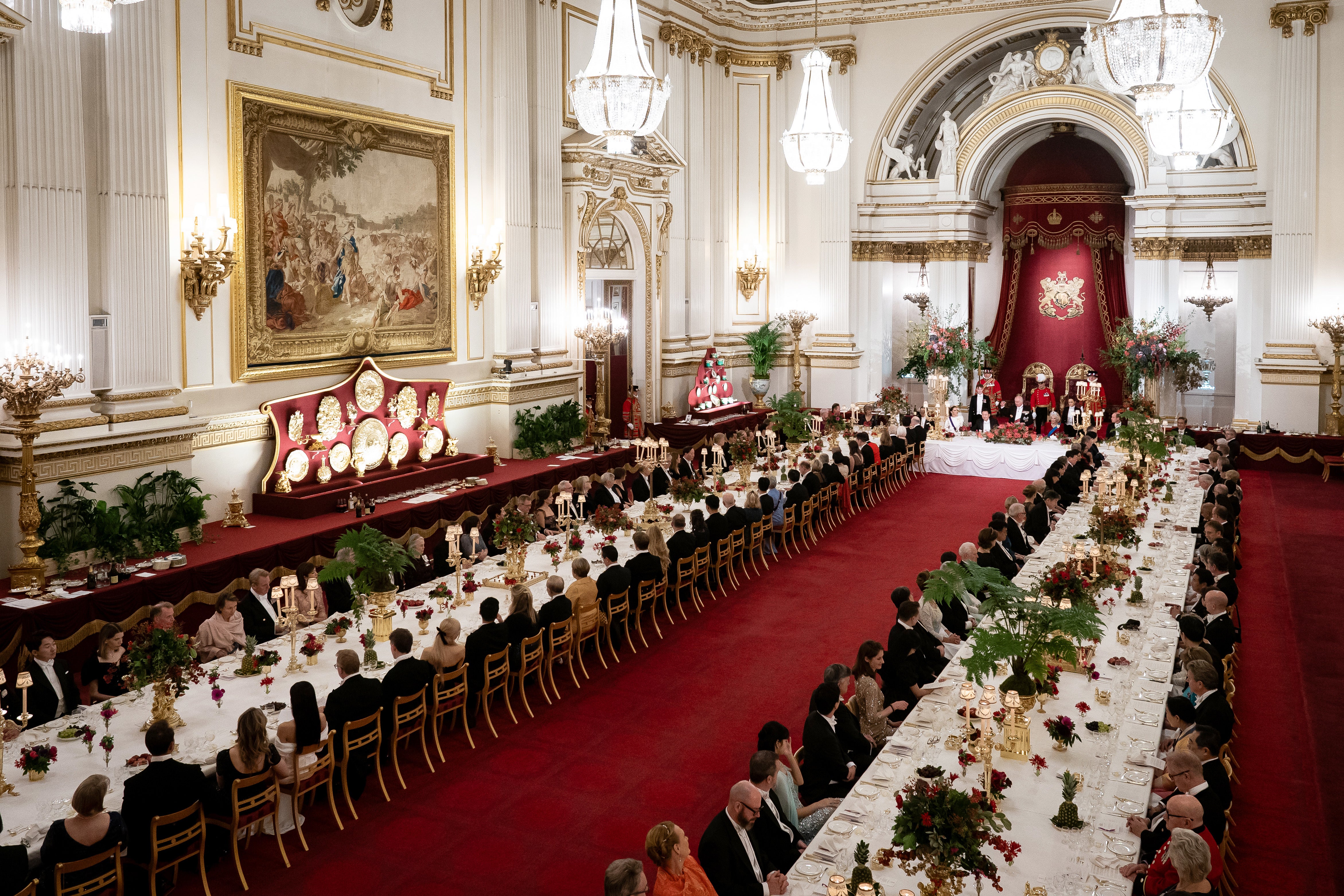 Guests seated at the banquet as The King made his speech on Tuesday