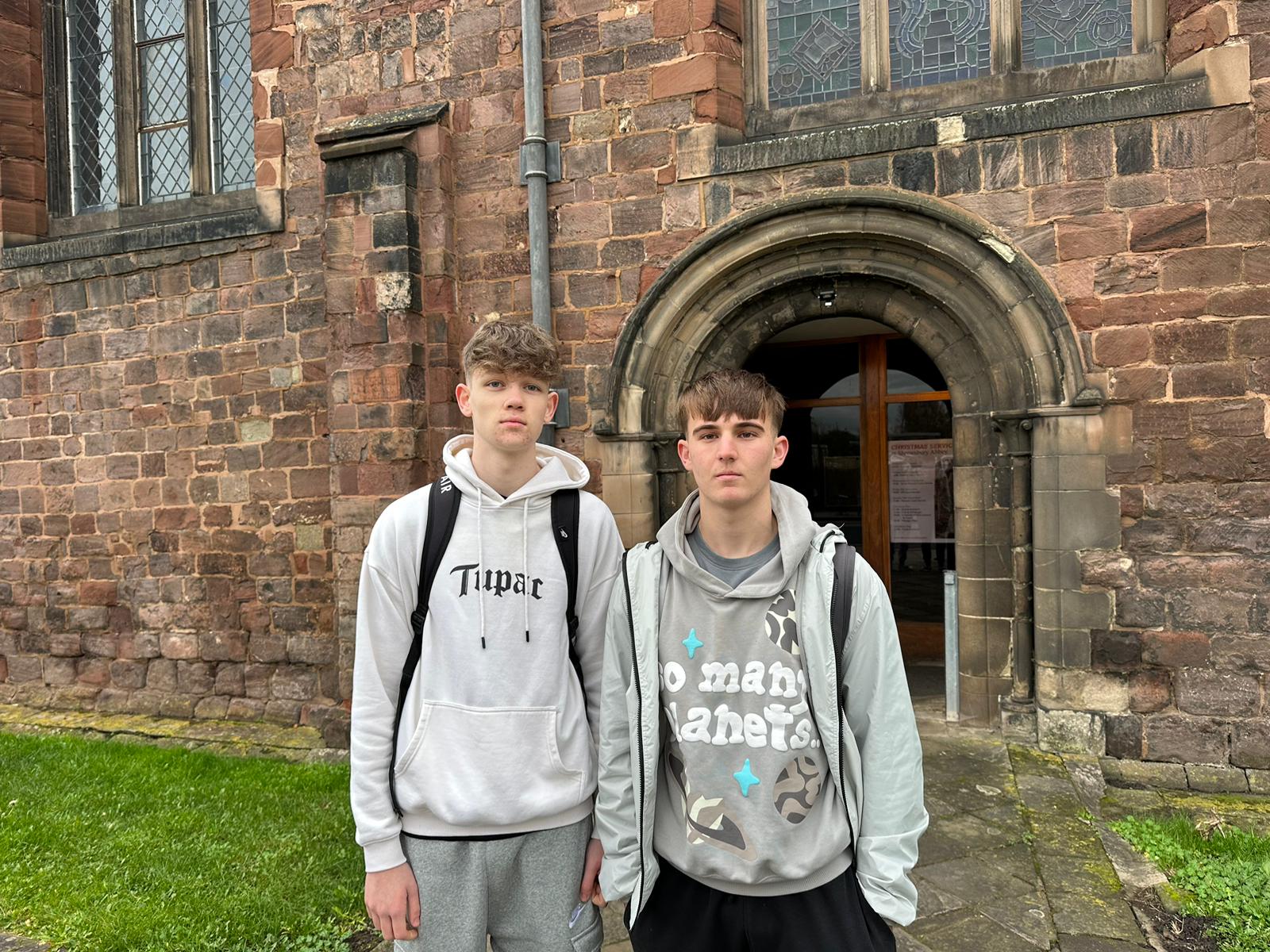 Joe Goody and Paul Rowson left tributes at Shrewsbury Abbey