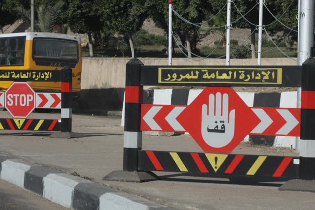 <p>Danger zone? Security checkpoint in Egypt</p>