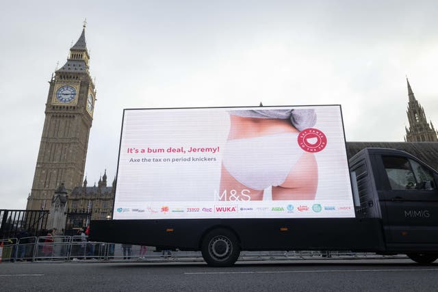 A campaign called on the Chancellor to make period pants VAT free (Matt Alexander/PA)