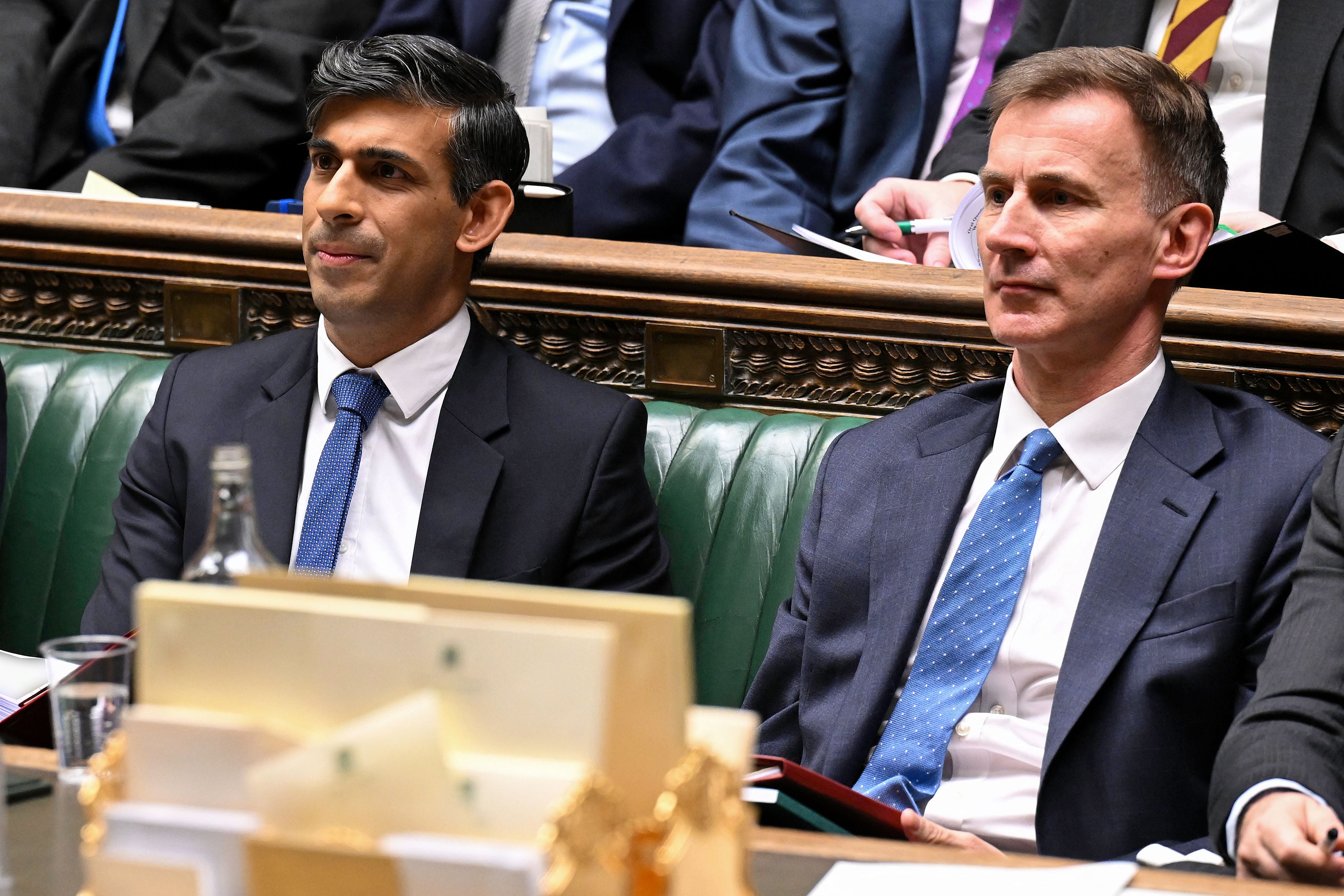 Rishi Sunak and Jeremy Hunt were under pressure to cut taxes