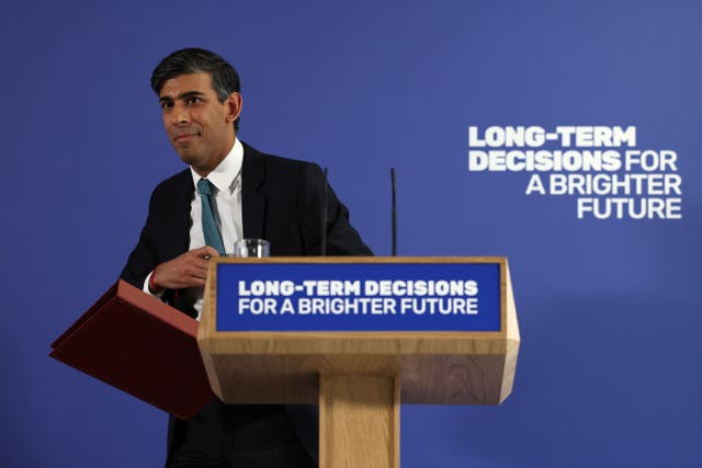 Rishi Sunak listed five new priorities as part of the ‘next phase’ of his Government’s economic strategy before the Chancellor made his autumn statement (Daniel Leal/PA)