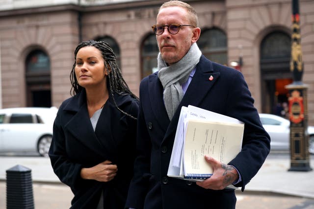 Laurence Fox arriving at the Royal Courts Of Justice, central London, for his libel trial (Lucy North/PA)
