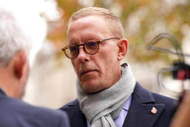 Laurence Fox arrives at the Royal Courts of Justice, central London, for his libel trial (PA)