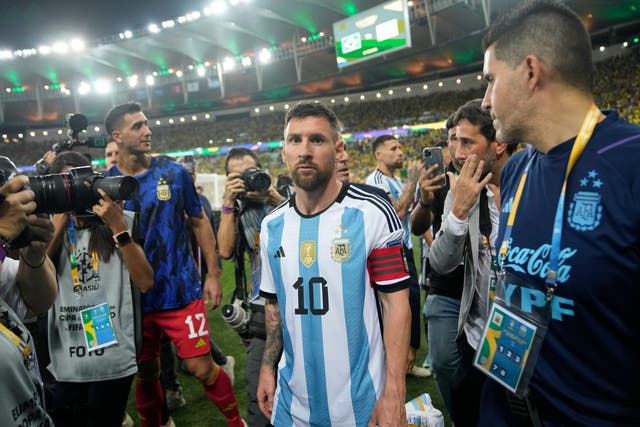 Lionel Messi spoke out against the treatment of Argentina’s fans in Brazil (Silvia Izquierdo/AP)