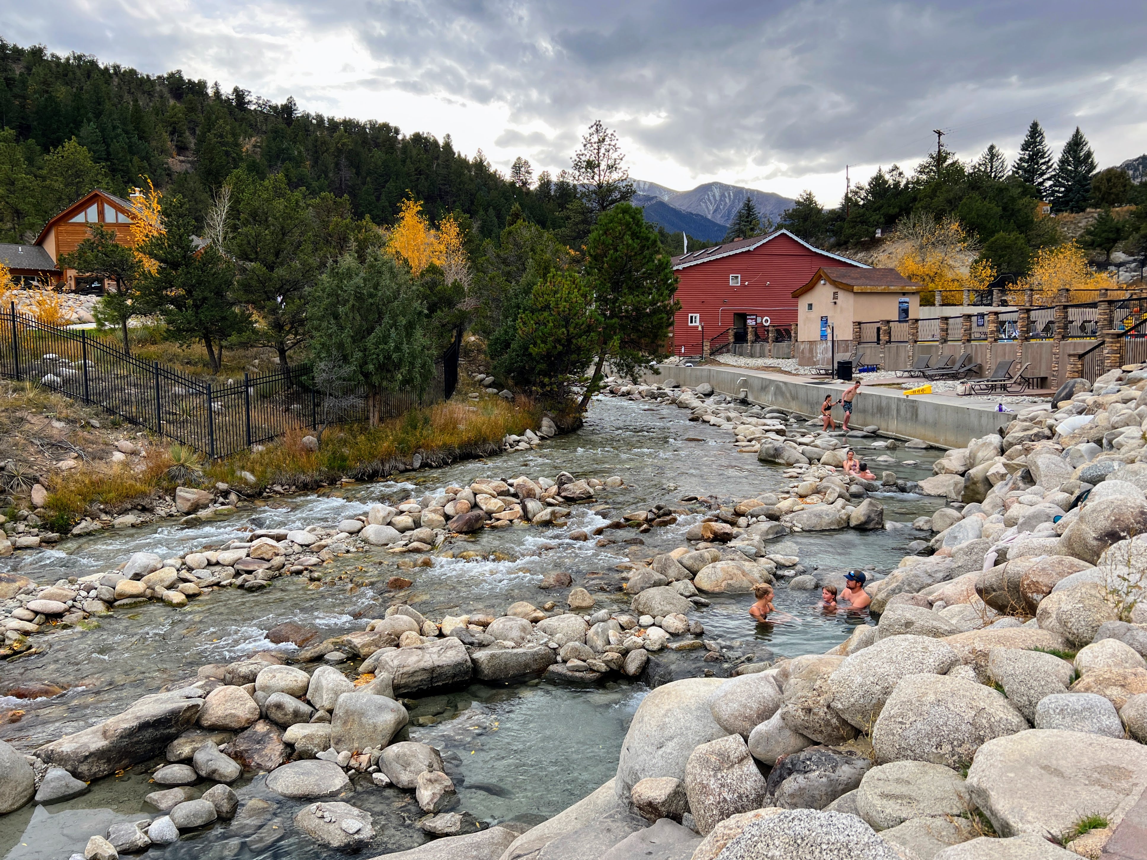 Natural creekside hot pools at Mount Princeton