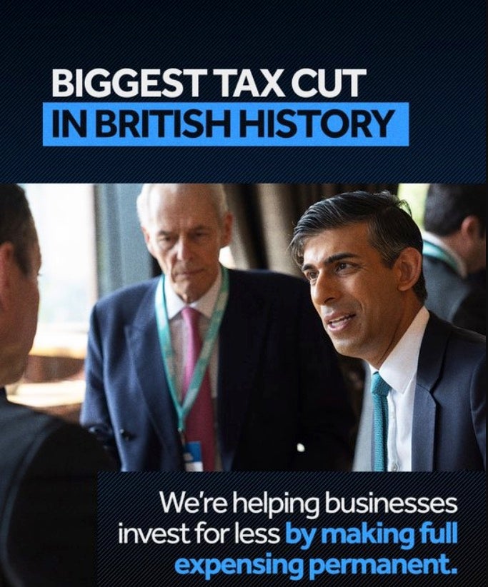 The Tory advert claimed it was the "biggest tax cut in British history"