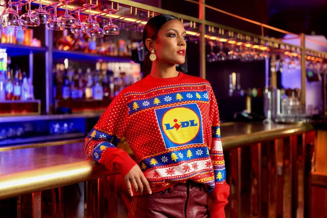 Lidl’s 2023 Christmas jumper, available for rent this year (Lidl/PA)