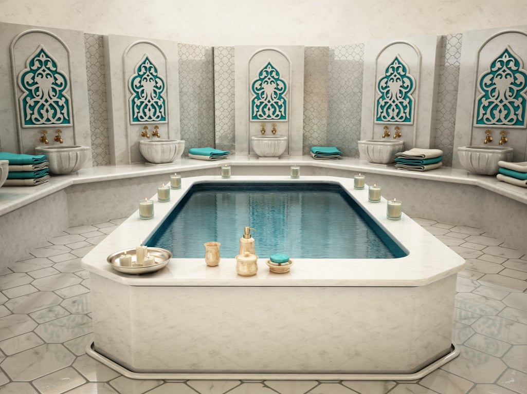 The traditional Turkish bath treatment, a hammam, involves hot steam rooms and cold plunge pools