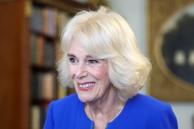 <p>Queen Camilla, patron of the Booker Prize, speaks to guests during a Clarence House reception </p>