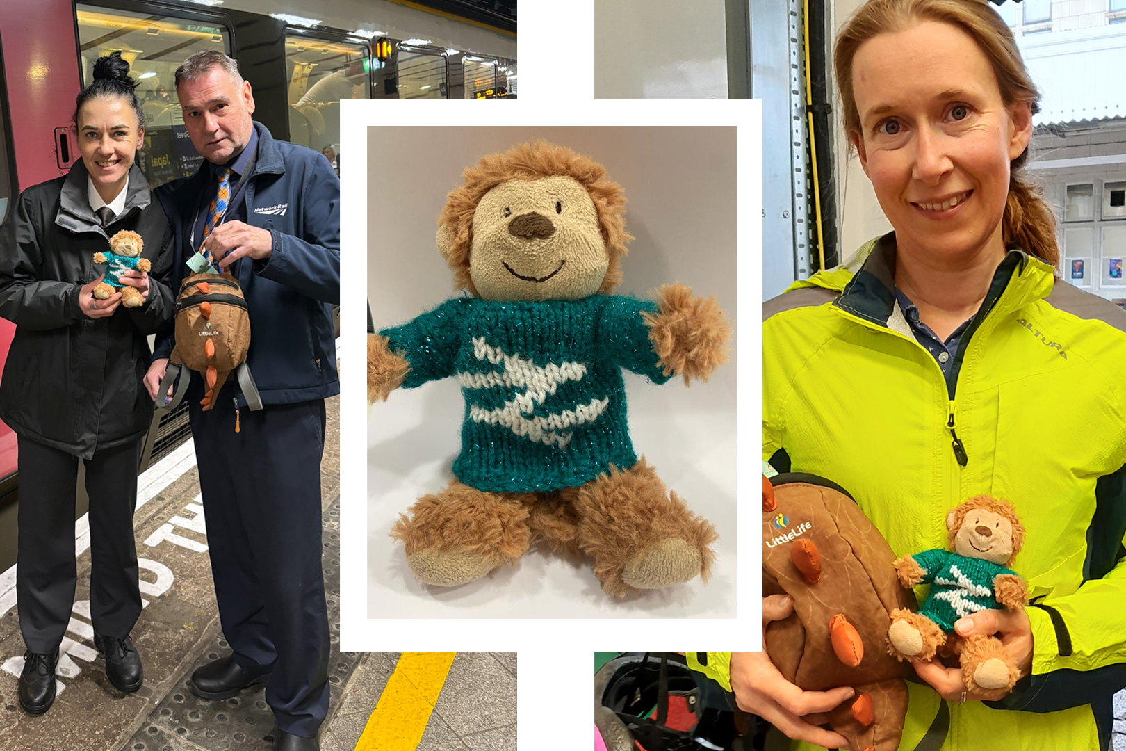 Staff adorned the monkey in a tiny, hand-knitted jumper previously made as a Christmas decoration (Network Rail/PA)