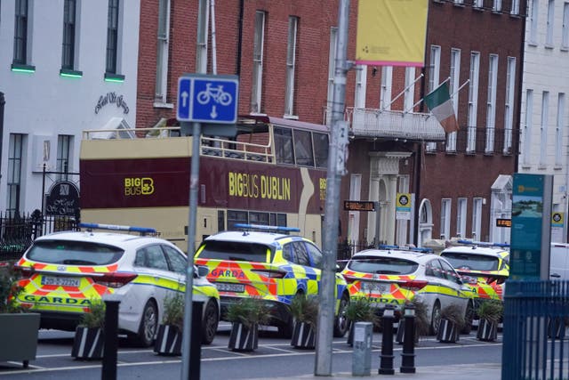 The scene in Dublin city centre after five people were injured (Brian Lawless/PA)