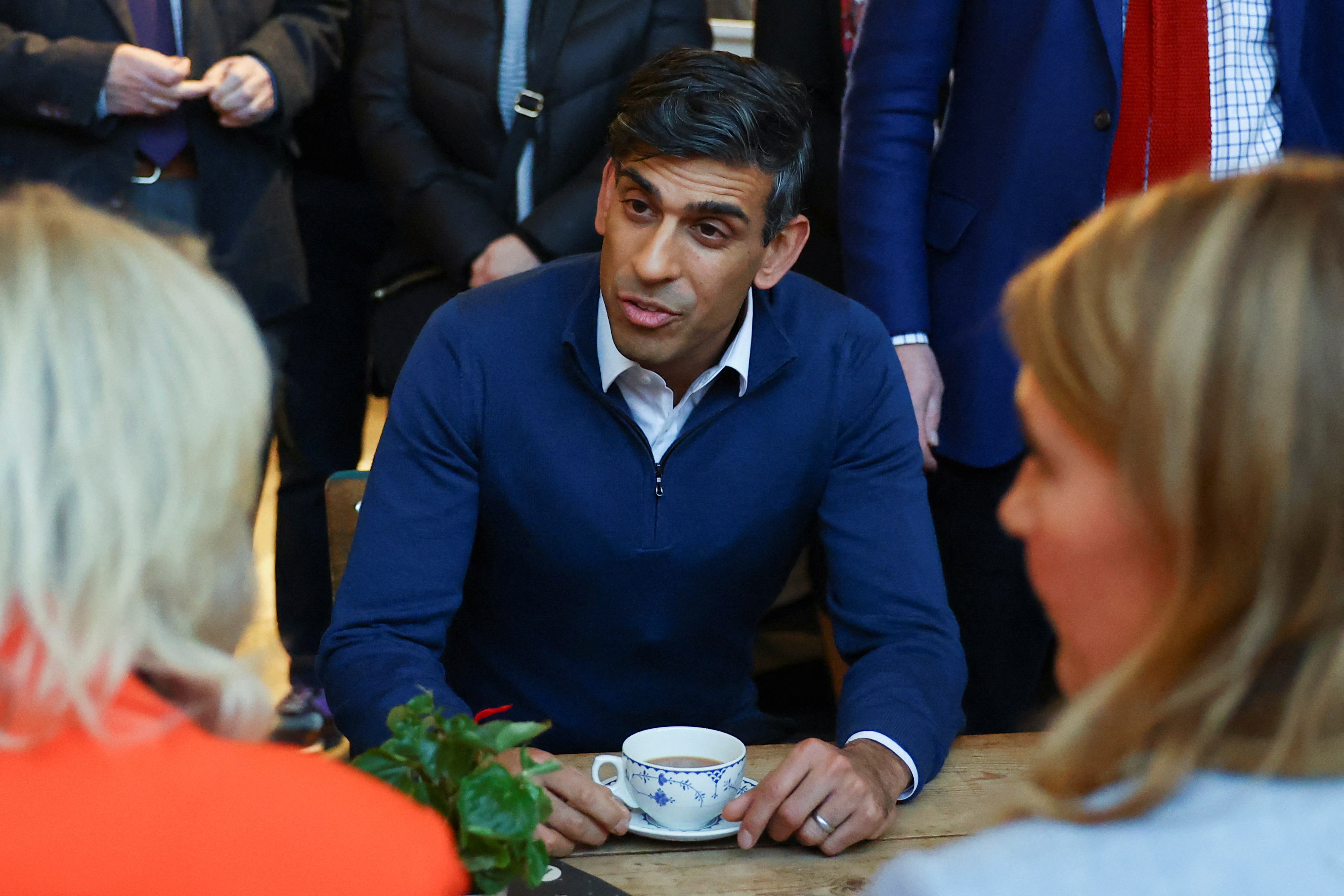 Rishi Sunak met small business owners in Yorkshire (Molly Darlington/PA)