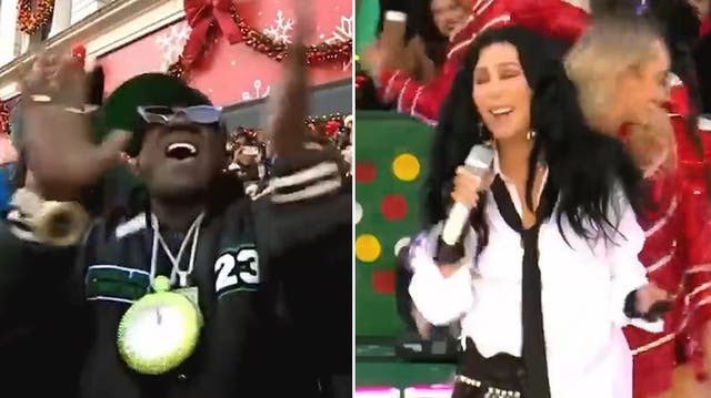 <p>Flavor Flav’s iconic reaction to Cher’s Thanksgiving parade performance.</p>