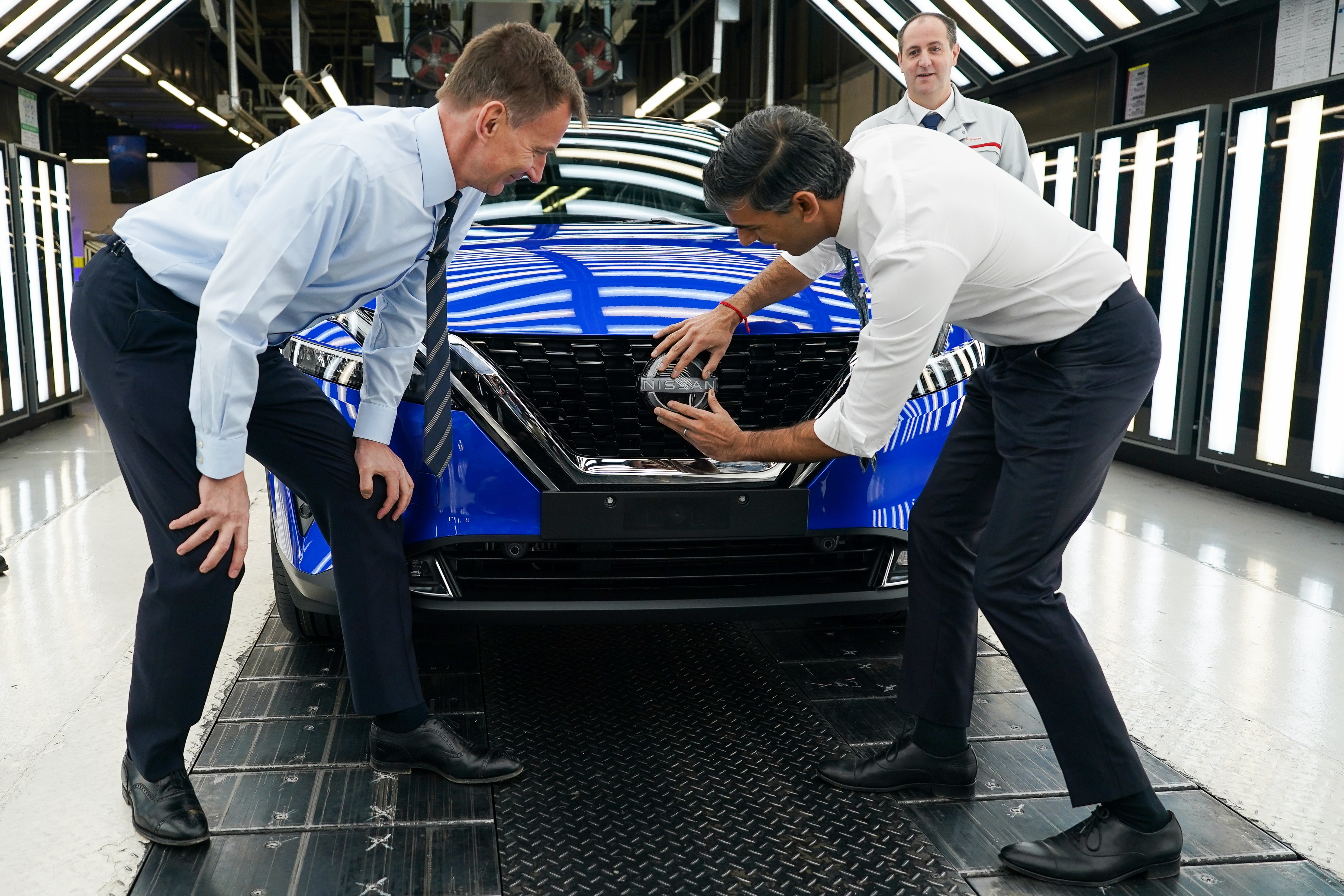 The chancellor and PM at the Nissan factory in Sunderland