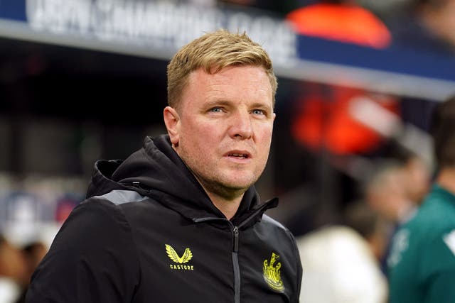 Newcastle head coach Eddie Howe is relaxed about a decision not to ban loan deals between associated clubs (Martin Rickett/PA)