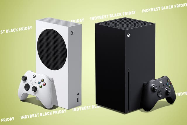 <p>The Xbox Series S (left) is a cheaper and less powerful version of the Xbox Series X, and doesn’t take physical discs </p>