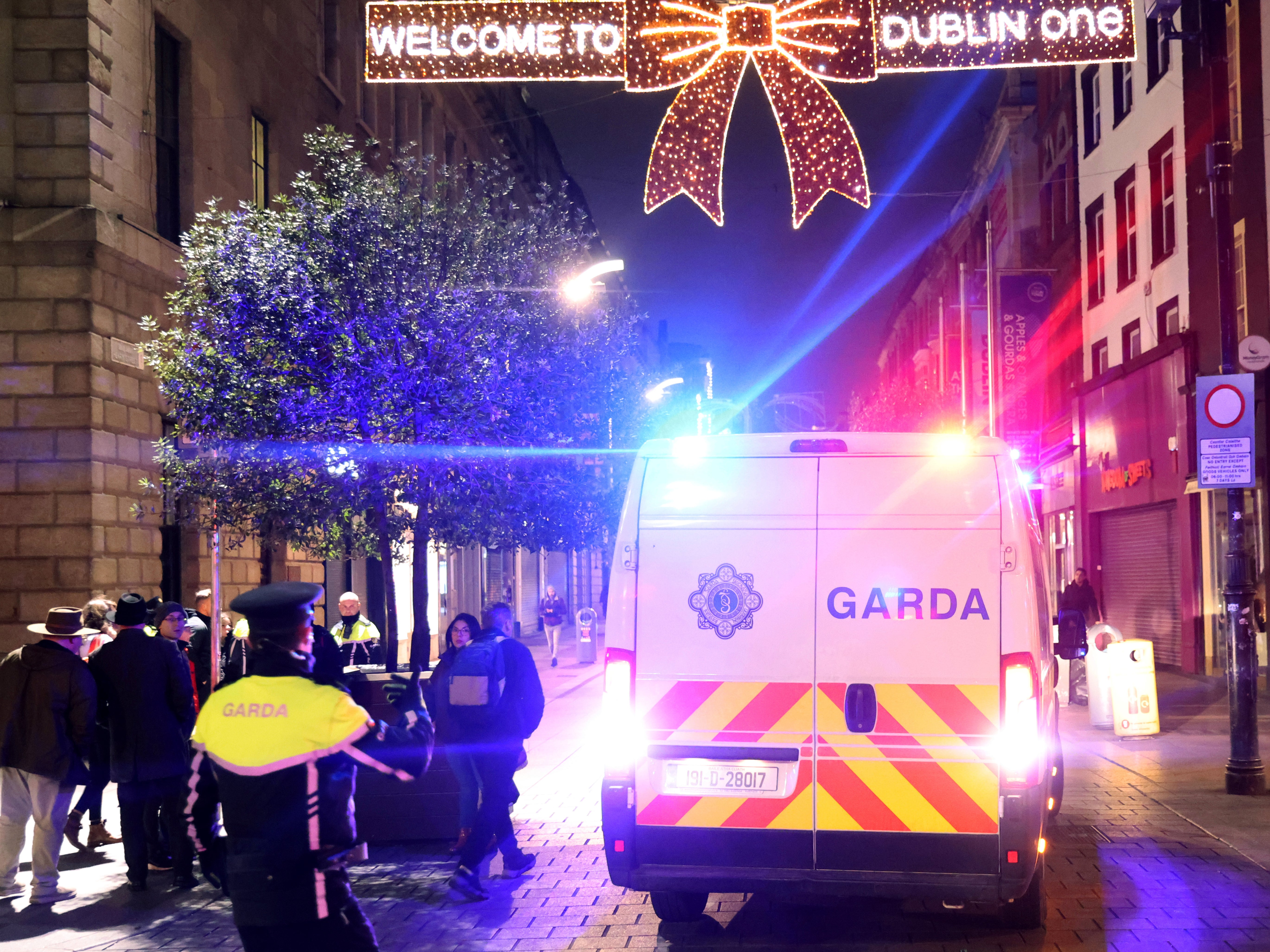 Police patrol central Dublin on Friday