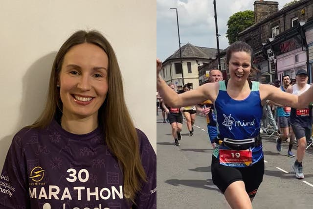 Lucinda Layfield started the marathon challenge in January (Lucinda Layfield/Jamie Moran/PA)