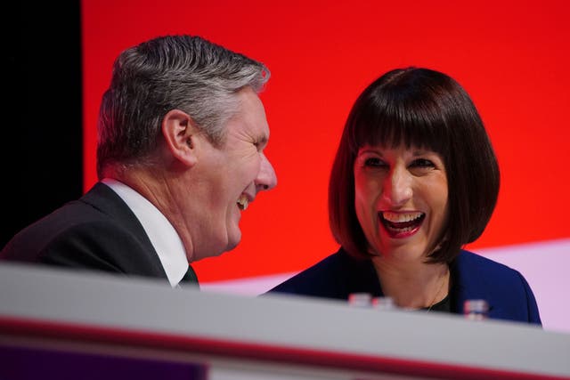 Shadow chancellor Rachel Reeves with party leader Sir Keir Starmer during the Labour conference this year (Peter Byrne/PA)