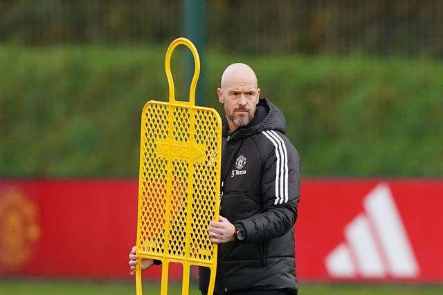 Erik ten Hag and his side are heading to Everton (Martin Rickett/PA)