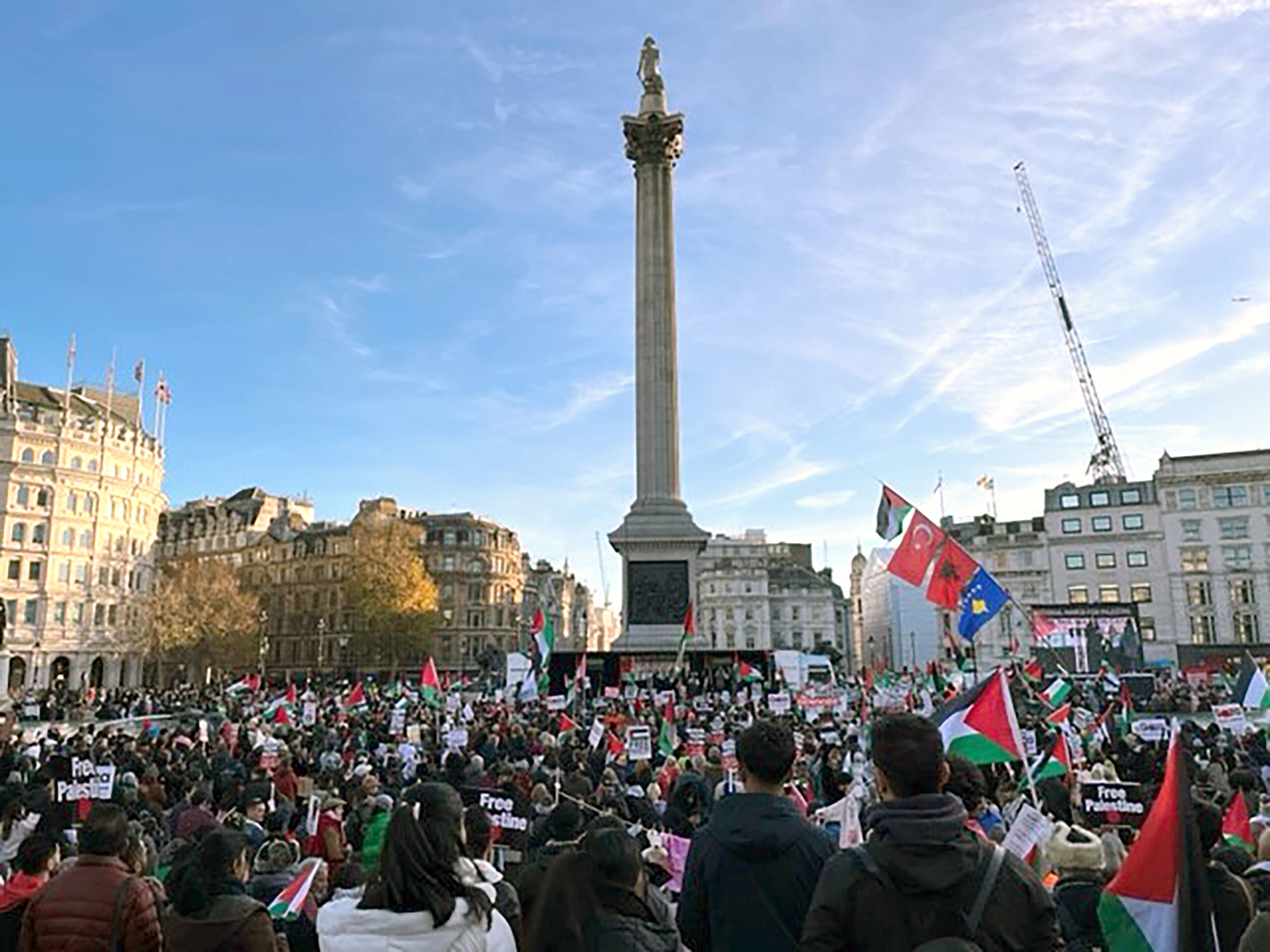 The march reaches Trafalgar Square