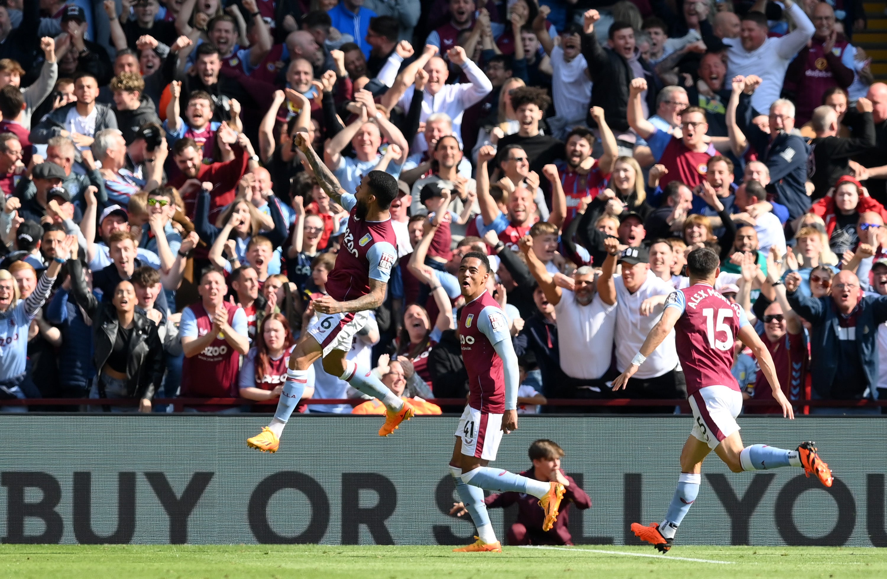 Douglas Luiz scored in a 2-1 win for Villa against Spurs at the end of last season