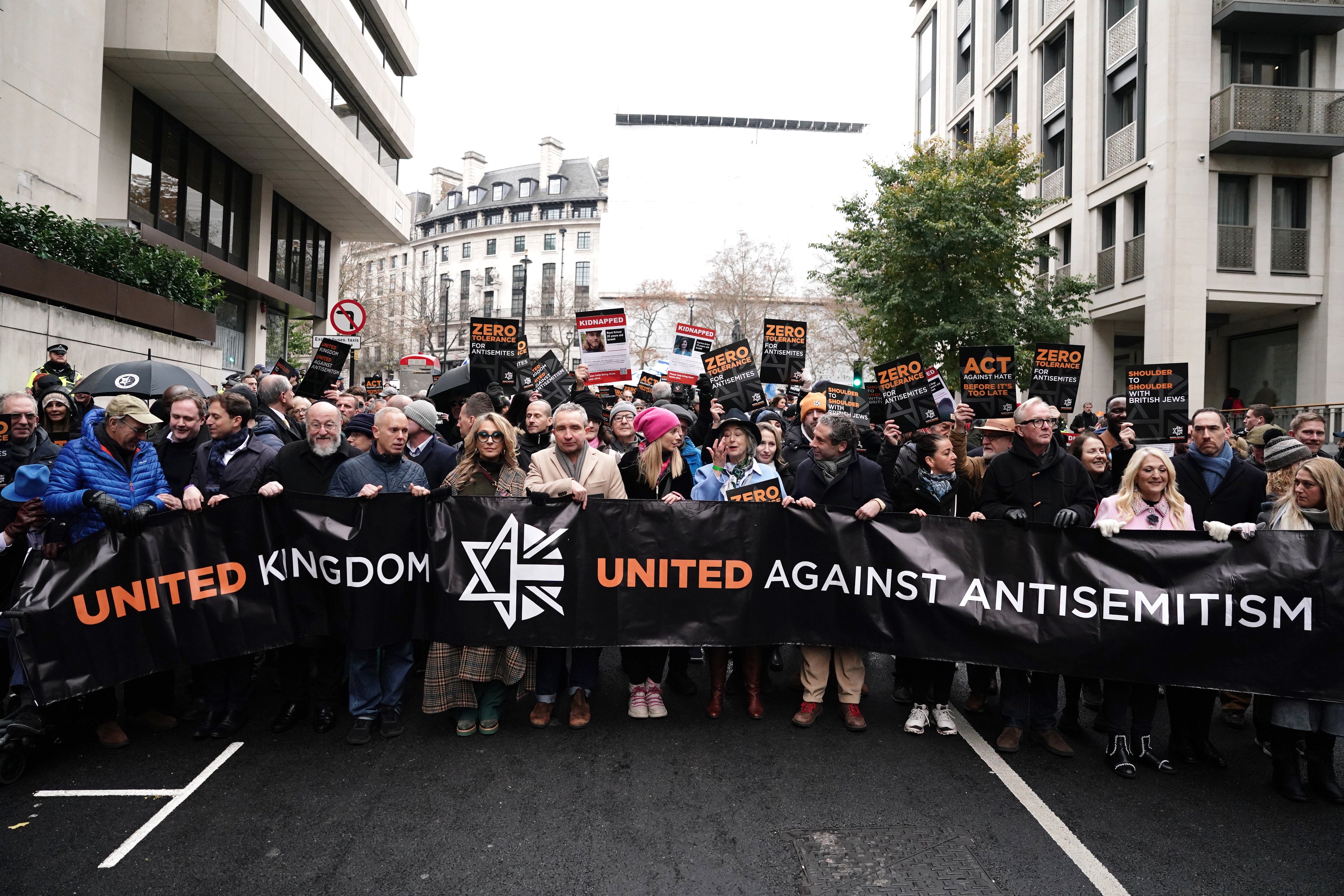 Tens of thousands of people took part in a march against antisemitism in London last weekend