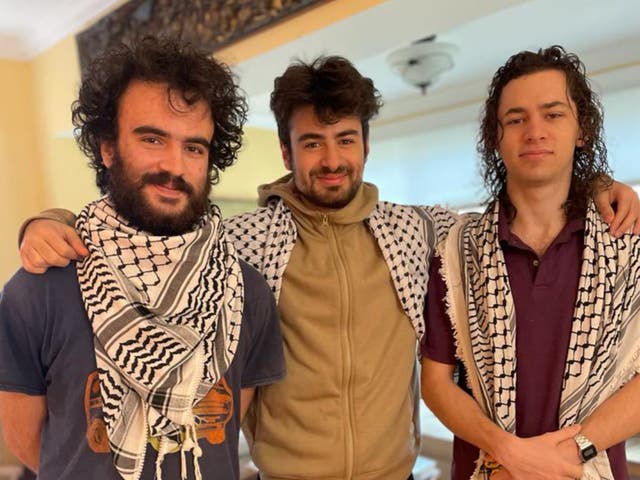 <p>Three Palestinian students who were shot while walking to a family dinner in Burlington, Vermont. They have been identified as Hisham Awartani, Tahseen Ali and Kenan Abdulhamid</p>