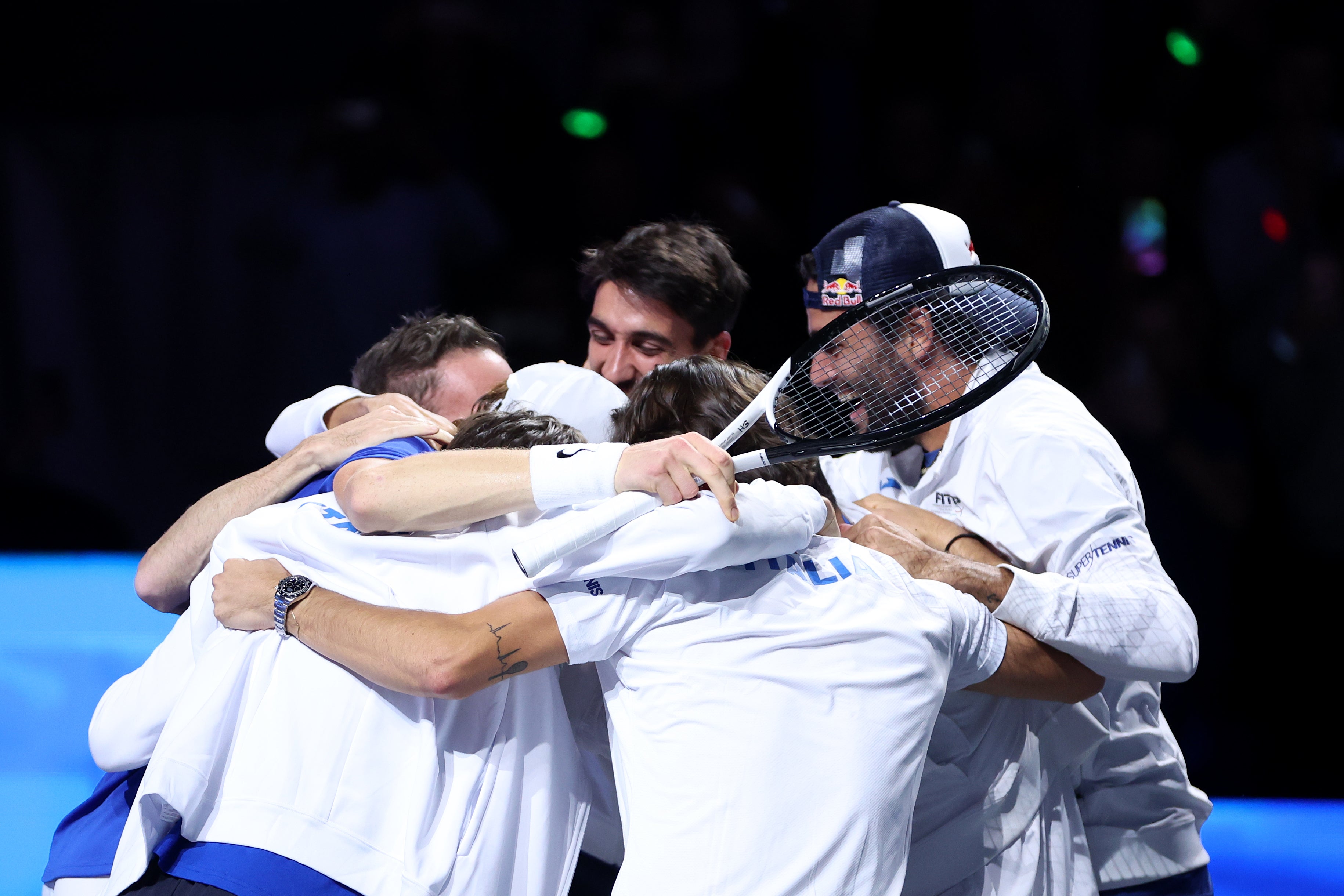 Italy celebrate the moment of victory in Malaga